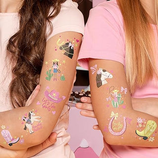 Cheerland Cowgirl Temporary Tattoos for Girls Birthday Party (108 Pcs)