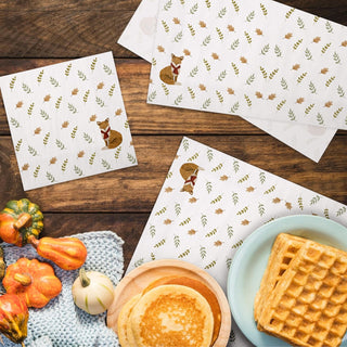 Thanksgiving Hedgehog & Acorn Woodland Animal Napkins (50pcs)