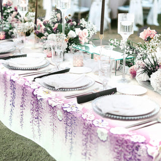 Lavender Floral Fabric Tablecloth (9x5ft)