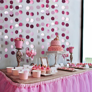 Pink Burgundy Circle Dots Maroon Garlands (4 Pcs)