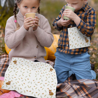 Thanksgiving Hedgehog & Acorn Woodland Animal Napkins (50pcs)