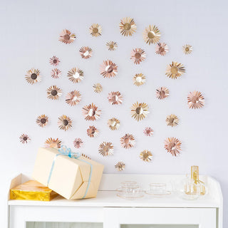 3D Flower Wall Sticker in Rose Gold (40 pcs)