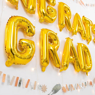 Gold Congrats Grad Letter Balloons and Banners (12pcs) 3