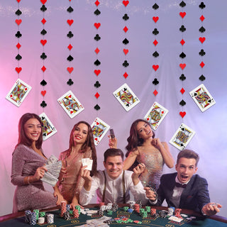 Alice in Wonderland Casino Party Poker Night Card Garland (8 Pcs)