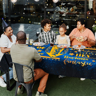 40th Birthday Tablecloth Milestone in Navy Blue and Gold (9*5ft) 3