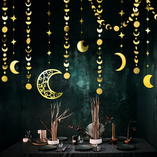 Moon and Star Garlands Set in Gold (10pcs) 1