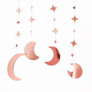 Moon and Star Garlands Set in Rose Gold (10pcs) 5