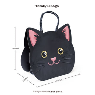 Black Cat Gift Bags for Halloween & Birthday Parties (8 Pcs)