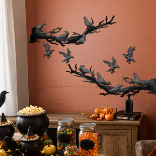 crow banner raven party decorations crow party decorations halloween crow decorations black gothic crow decorations halloween decorations spooky decorations home decorations office decorations classroom decorations