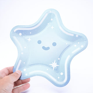 Blue Star Shaped Disposable Paper Plates (48 Pcs)
