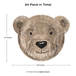 Brown Bear Plates (Pack of 24)