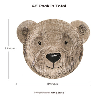 Brown Bear Plates (Pack of 48)