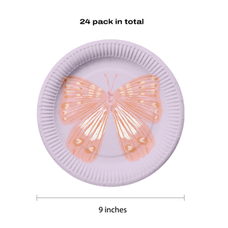 Woodland Fairy Theme Party Butterfly Paper Plates (24Pcs) 2