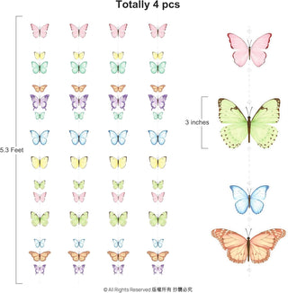 Butterfly Garlands Hanging Decoration Pastel Garden Theme Banner (4pcs)