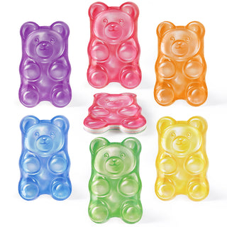 Gummy bear shaped paper party plates, assorted colors, pack of 24, candyland birthday supplies