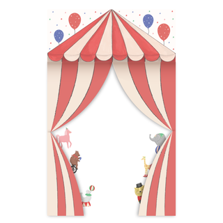 Carnival Circus Party Backdrop With Animal Cutouts 1