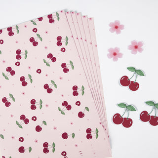 Cherry Wrapping Paper 12 pcs