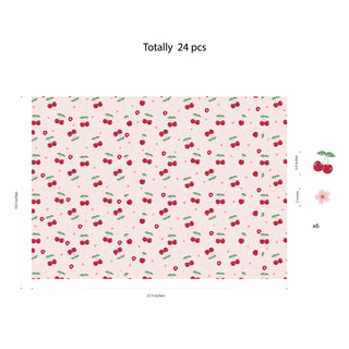 Cherry Wrapping Paper 12 pcs