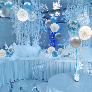 Christmas Snowflake Balloons Kit in Silver Blue White (46 pcs)