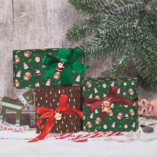 Winter Wrapping Paper Christmas Party Supplies (12 Sheets)