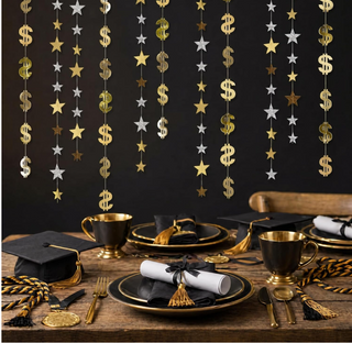 dollar garland money streamers star banner casino theme party decorations halloween cosplay new year st patricks day mardi gras party decroations graduation decoration success party decor