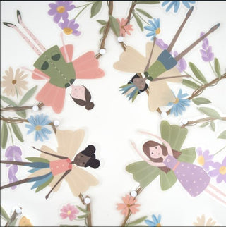 Fairy Banner Garden Flower Party Decorations (2Pcs)