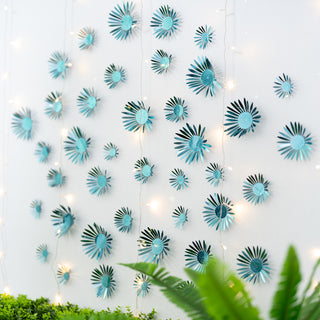 3D Teal Blue Flower Wall Stickers (40 pcs) 6