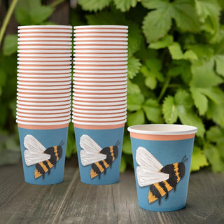 Garden Party Bumble Bee 9oz Paper Cups (Pack of 50)