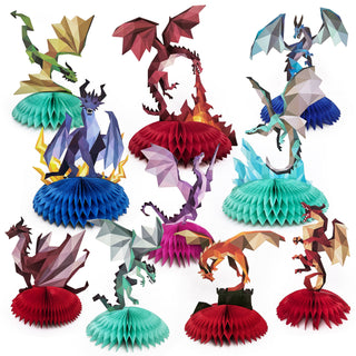 Geometric Dragon Centerpiece, Fire Wings Decorations, Medieval Party Decorations, Knight Table decor