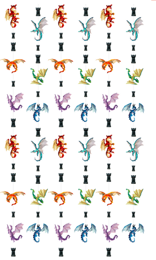 Geometric Dragon Garland (Pack of 6)