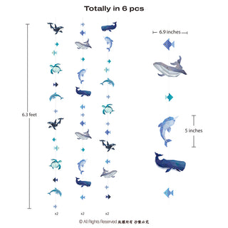 Geometric Sea Creature Garland (Pack of 6)