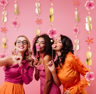 Gold Pink Tropical Garland Party Decorations