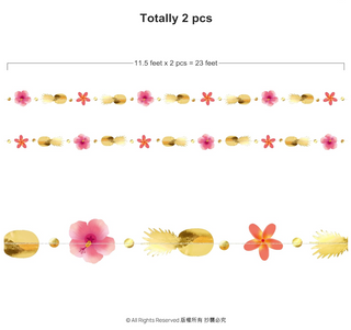 Gold Pink Tropical Garland Party Decorations
