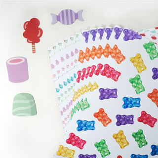 Gummy Bear and Candy Gift Wrap (12 Sheets)