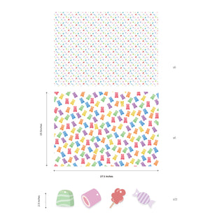 Gummy Bear and Candy Gift Wrap (12 Sheets)