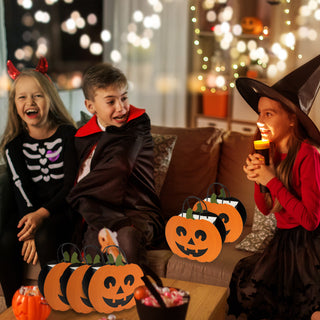 Halloween Pumpkin Shaped Bags (4pcs)
