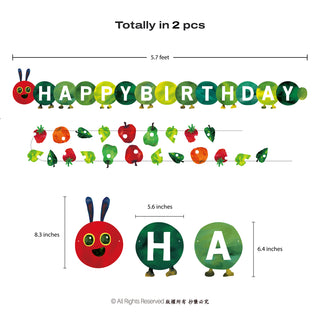 Hungry Caterpillar Happy Birthday Banner 2pcs