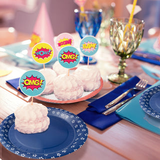 Independence Day Paper Plates Set 24pcs 7-Inch in Red Blue & White