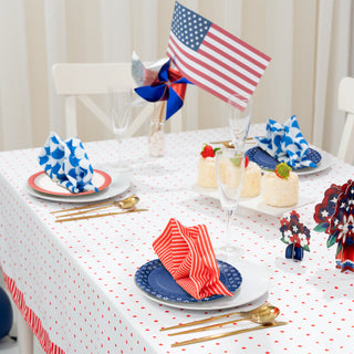 Independence Day Paper Plates Set 24pcs 7-Inch in Red Blue & White