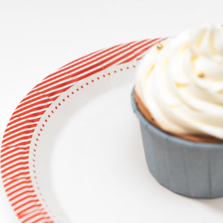 Independence Day Paper Plates Set 24pcs 7-Inch in Red Blue & White