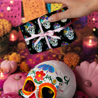 Mexican party decorations Día de los Muertos decor gothic decorations skeleton themes witch-inspired parties sugar skill party gothic party cute halloween party iridescent halloween party skull gift wrap iridescent party wrapping paper