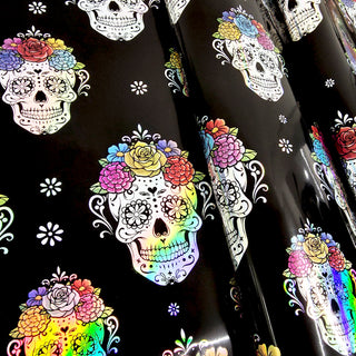 spooky Christams gift wrap gothic party wrapping paper halloween gift wrap sugar skull wrapping paper day of death wrapping apper mexican party gift wrap floral skull wrapping paper halloween gothic party gift wrap
