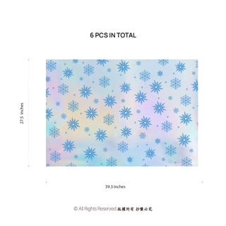 Iridescent Snowflake Wrapping Paper 6pcs