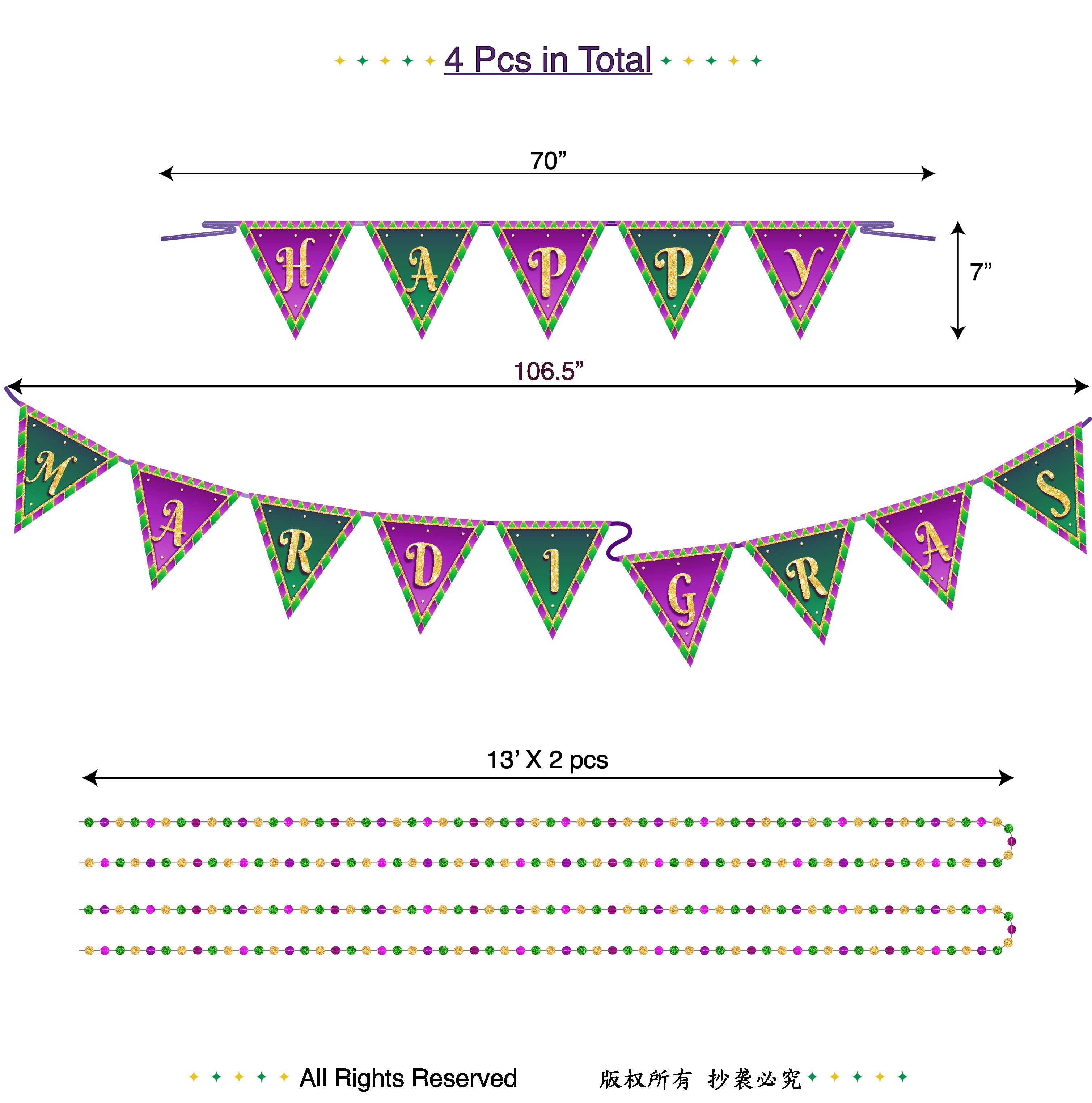 Cheerland Green Purple Gold Happy Birthday Banner Jamaica
