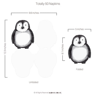 Penguin Shaped Paper Napkins (50 pcs) 4