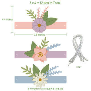 3D Paper Flower Headbands Woodland Fairy Set 12pcs details