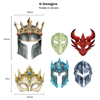 Medieval Fantasy Paper Mask Set (Pack of 12)