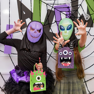 Monster Halloween Gift Bags for Trick or Treat Candy (4 Pcs)