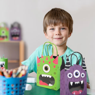 Monster Halloween Gift Bags for Trick or Treat Candy  (8 Pcs)