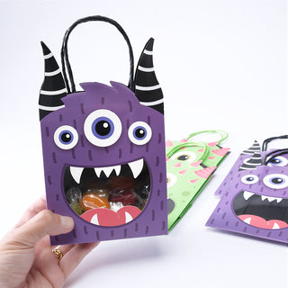 Monster Halloween Gift Bags for Trick or Treat Candy  (8 Pcs)